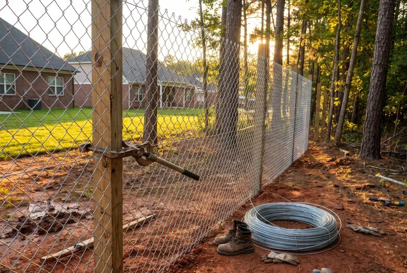 Galvanized chain link fence (sample photo)